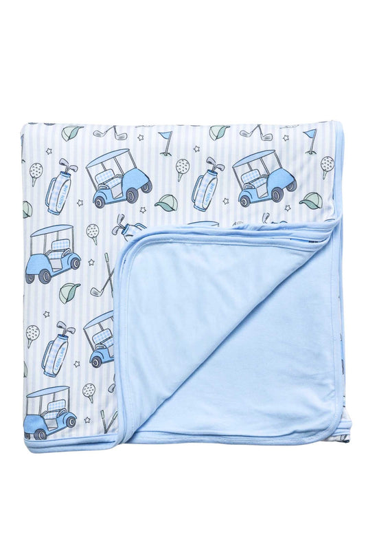 Double Sided Bamboo Blanket | Caddie Crew Blue