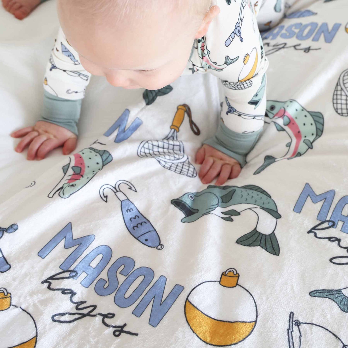 Catch of the Day Personalized Kids Blanket