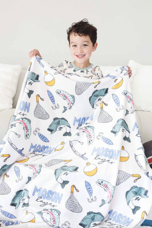 Catch of the Day Personalized Kids Blanket