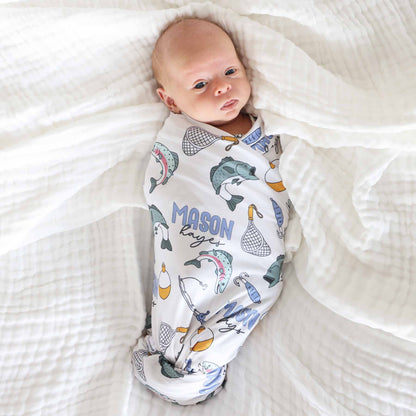 Catch of the Day Personalized Swaddle Blanket