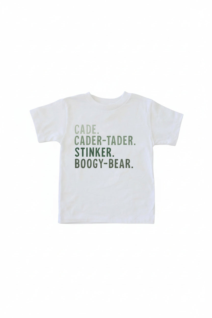 Personalized Nickname Color Block Kids Graphic Tees
