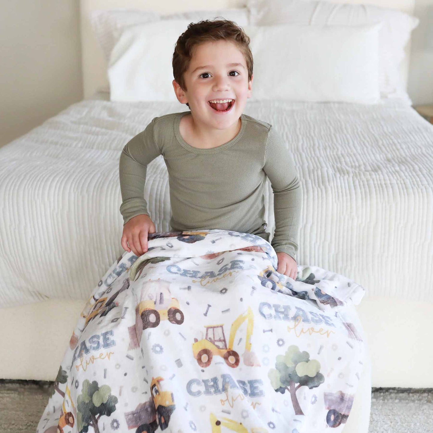 Nuts & Bolts Personalized Kids Blanket