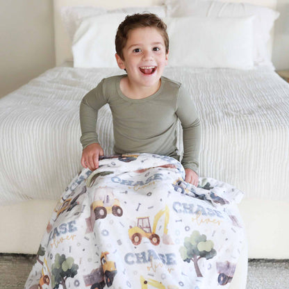 Nuts & Bolts Personalized Kids Blanket