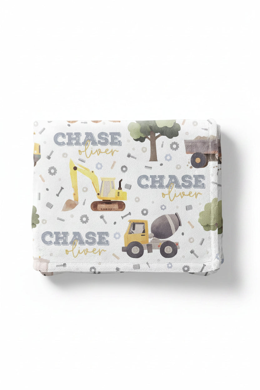 Nuts & Bolts Personalized Kids Blanket