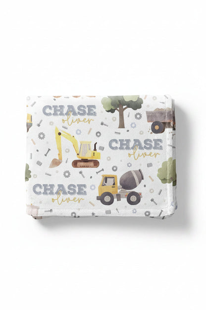 Nuts & Bolts Personalized Kids Blanket