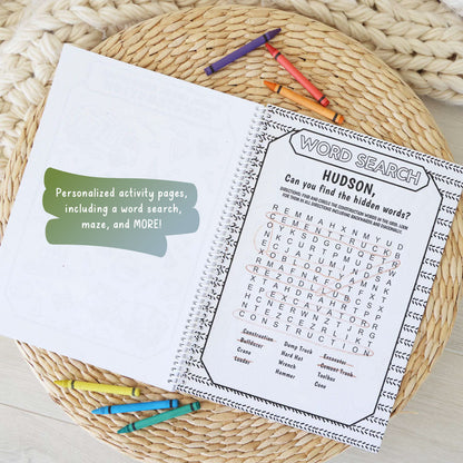 Personalized Coloring Book | Construction Zone