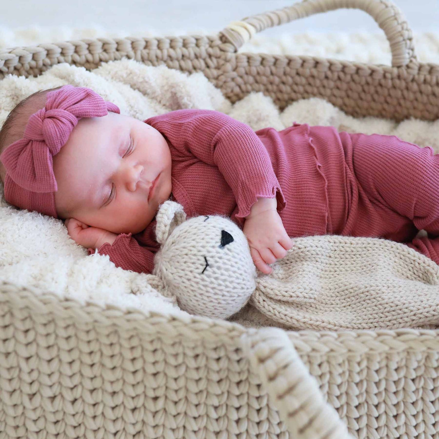 Bamboo Waffle Knit Large Bow Headwraps
