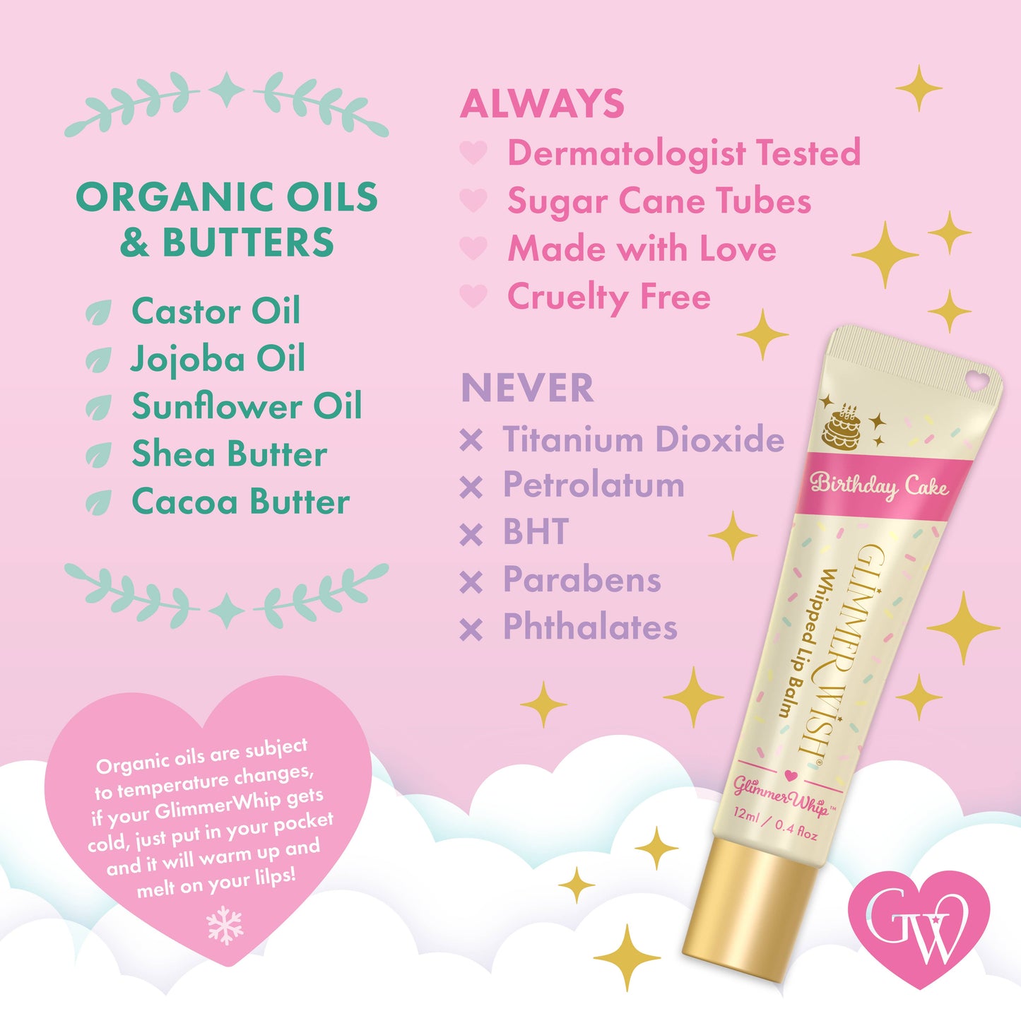 Glimmer Whip - Whipped Lip Balm: Birthday Cake
