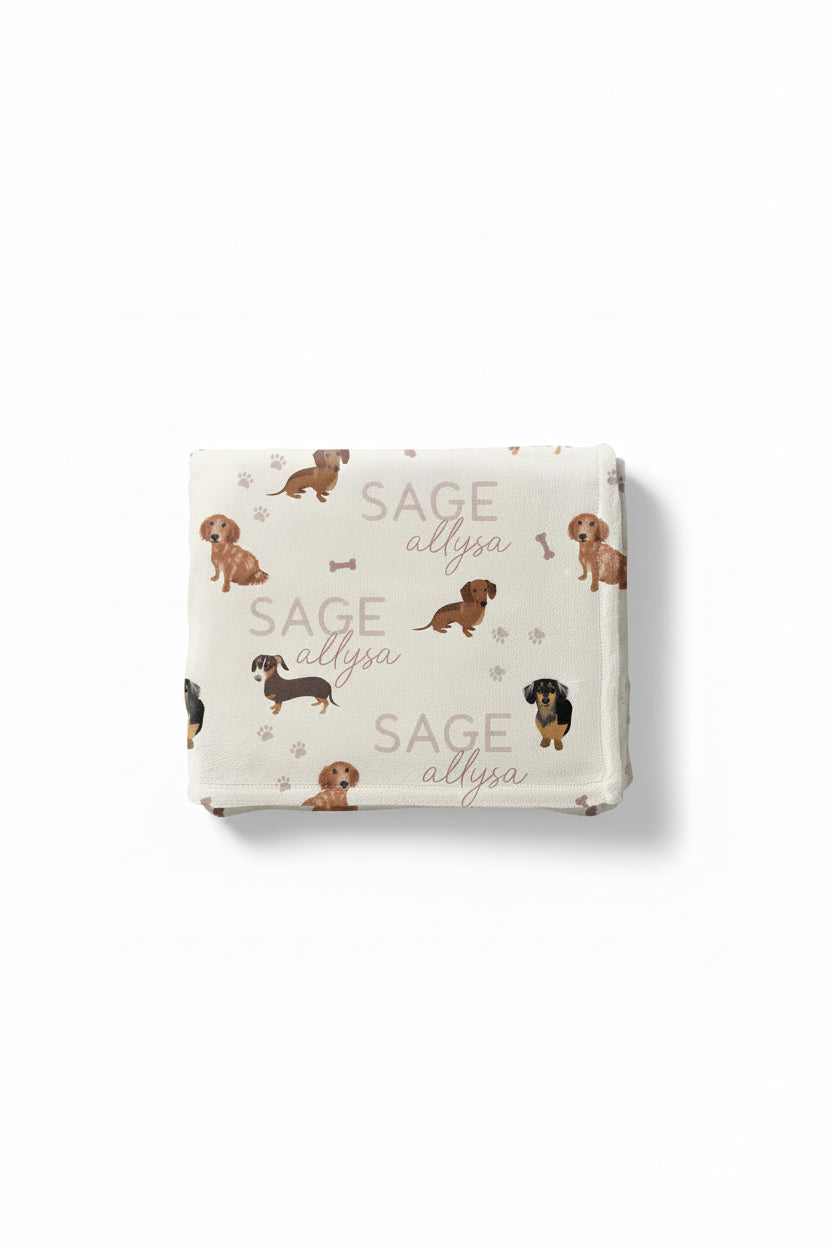 Personalized Kids Blanket | Dachshund