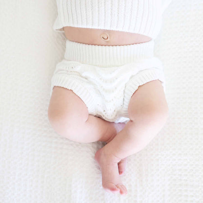 Knit Sweater & Lace Bloomer Set | Dove