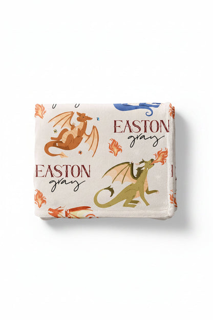 Dragon Friends Personalized Kids Blanket