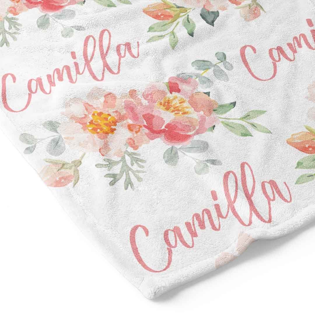 Ella's Vintage Dusty Rose Personalized Toddler Blanket