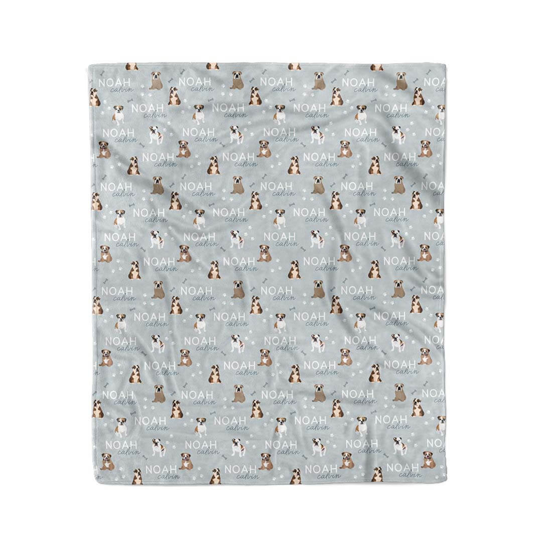 Personalized Kids Blanket | English Bulldog