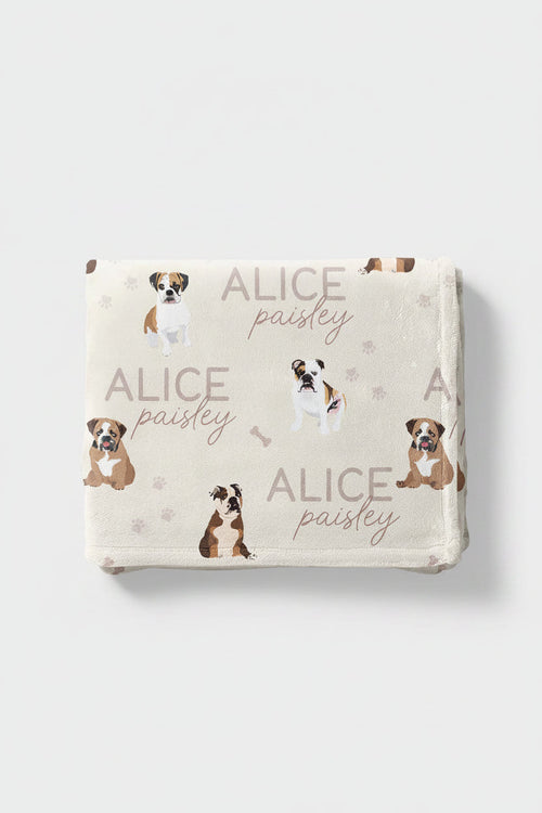 Personalized Kids Blanket | English Bulldog