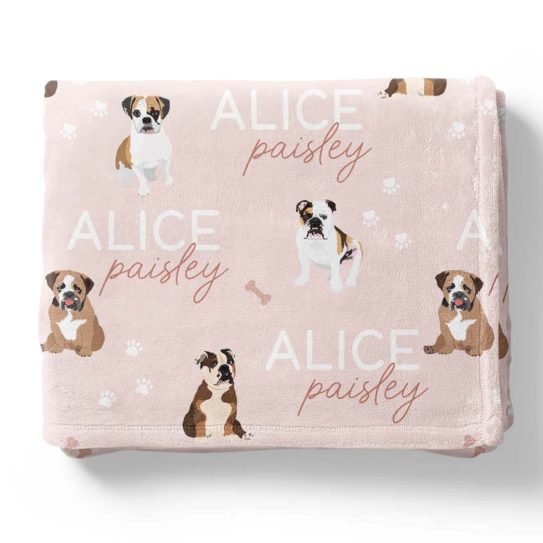 Personalized Kids Blanket | English Bulldog
