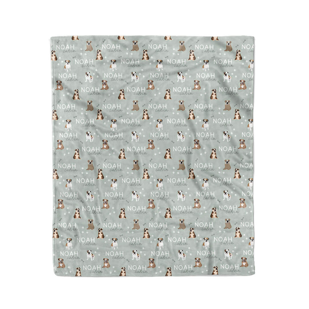 Personalized Kids Blanket | English Bulldog
