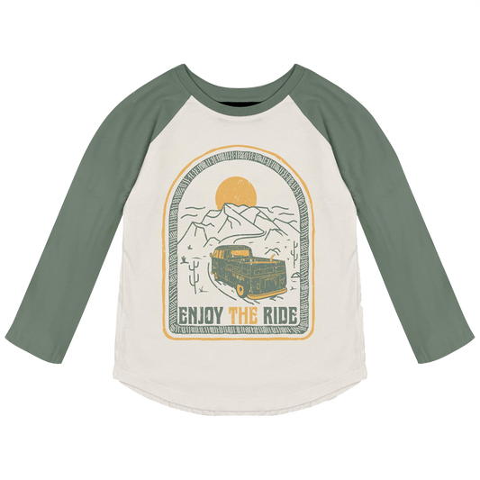 Enjoy The Ride Raglan Tee - Forest
