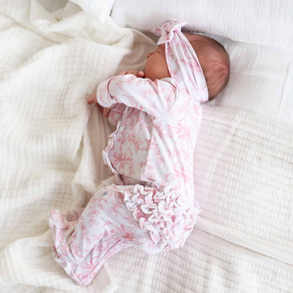 Fancy Frills Knit Large Bow Headwrap