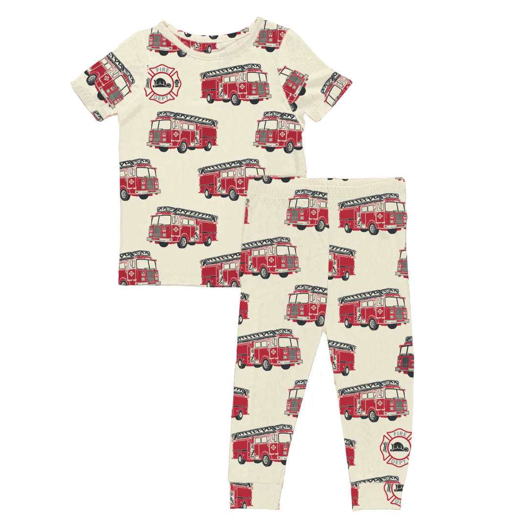 Kids Bamboo PJ Set - LA Firetrucks