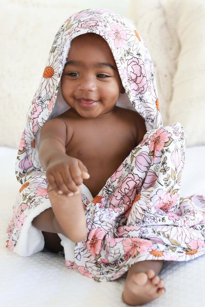 Bamboo Hooded Towel | Purple Floral