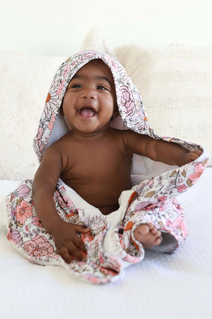Bamboo Hooded Towel | Purple Floral