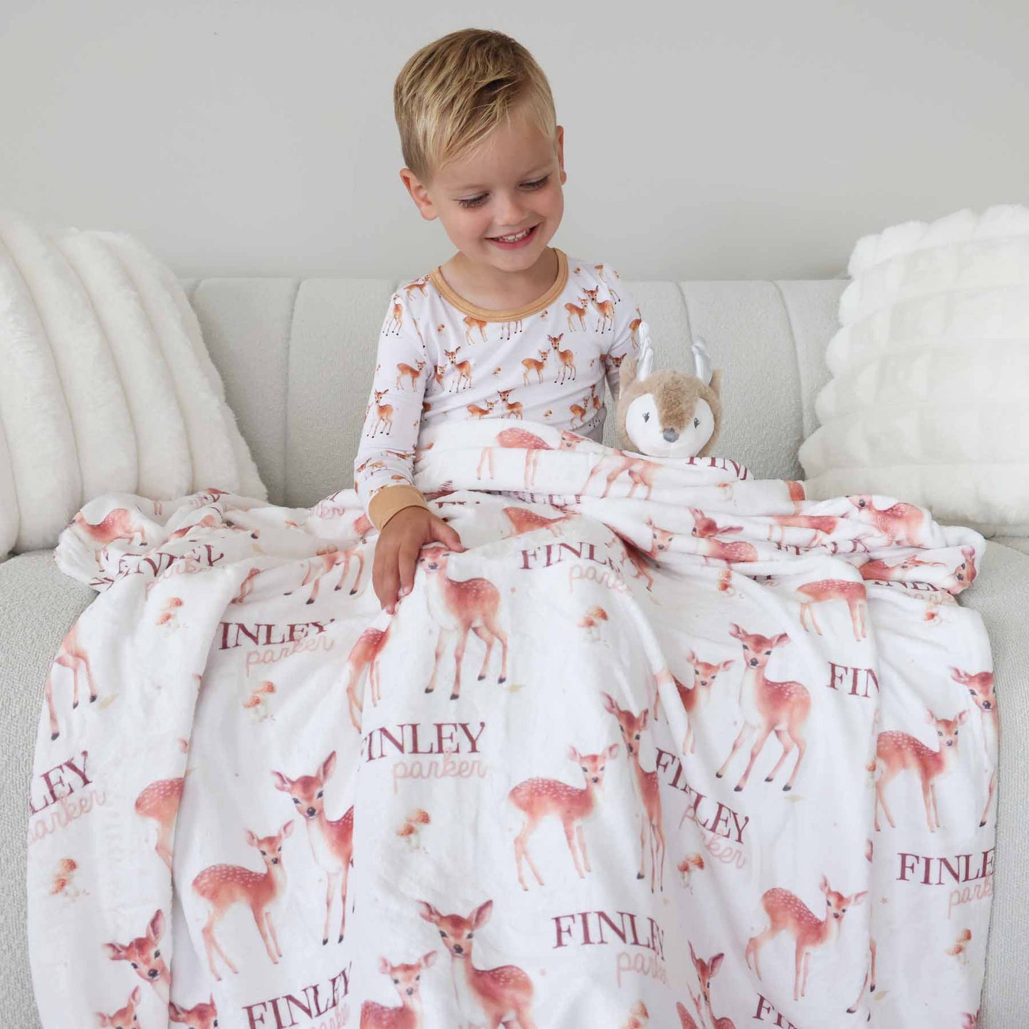 Friendly Fawns Personalized Kids Blanket