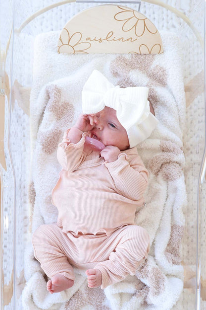 2pc Waffle Crossover Top & Bottom | Pink Fawn