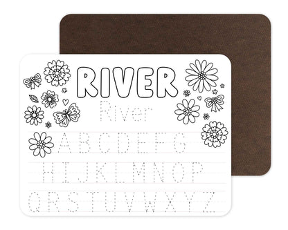 Kids Personalized Whiteboard | Floral Flutter