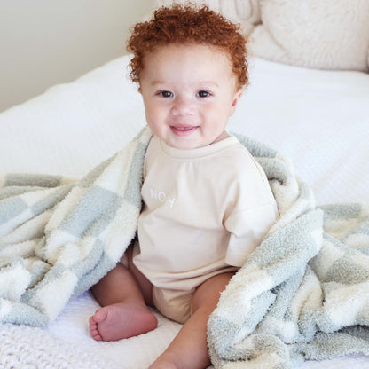 CuddleLane™ Luxe Blankets | Sage Check