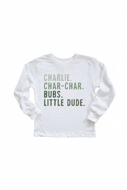 Personalized Nickname Color Block Kids Graphic Tees