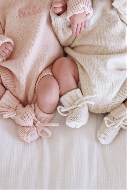 Knit Baby Booties | Ash
