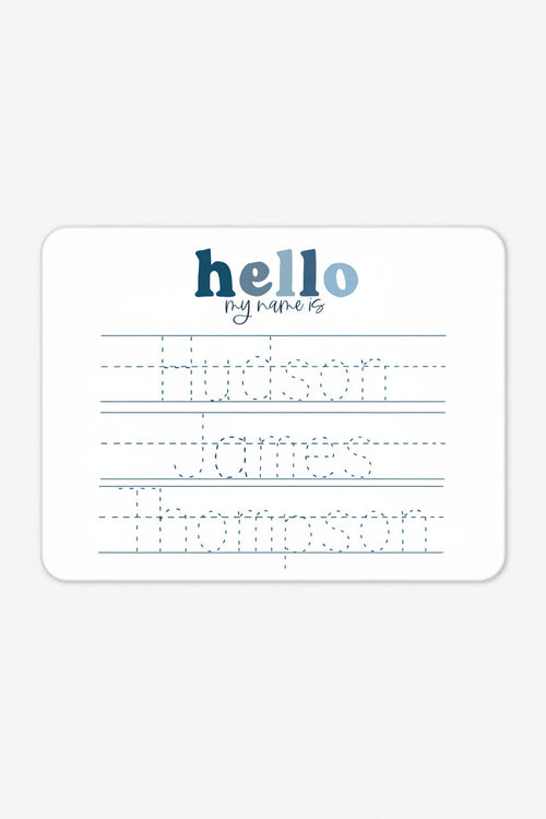 Kids Personalized Whiteboard | Hello My Name Is - Blues