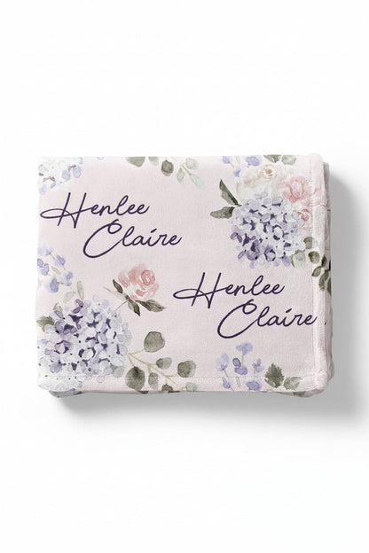 Henlee's Hydrangea Personalized Kids Blanket