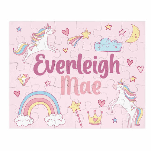 Kids Personalized 30 Piece Puzzle | Unicorn Dreams