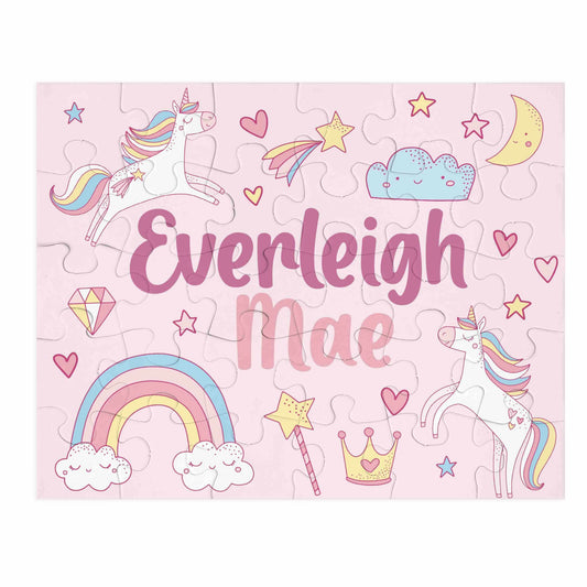 Kids Personalized 30 Piece Puzzle | Unicorn Dreams