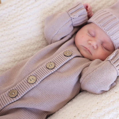 Knit Sweater Button Romper | Iris