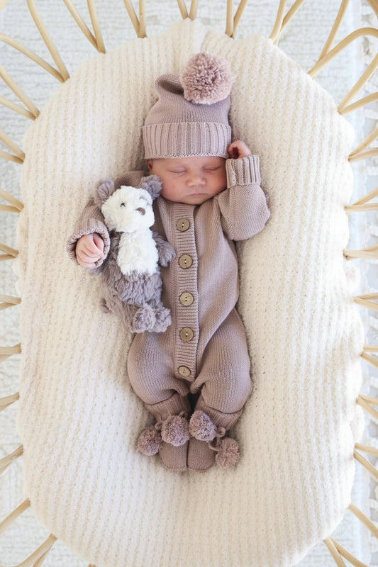 Knit Sweater Button Romper | Iris