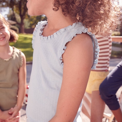 Joy Ruffle Rib Tank - Pink