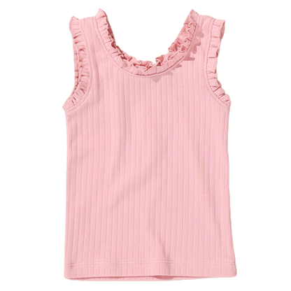 Joy Ruffle Rib Tank - Pink