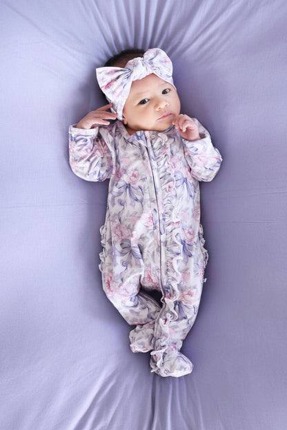 Leighton's Lavender Knit Large Bow Headwrap