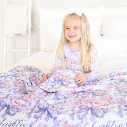 Leighton's Lavender Personalized Kids Blanket