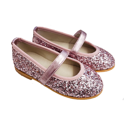 Leather Glitter Mary Jane - Rosada