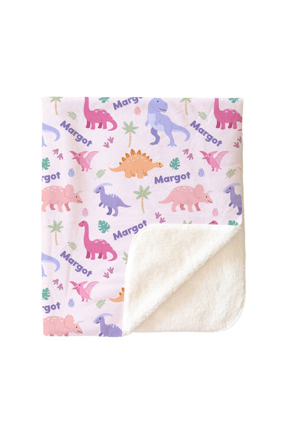 Personalized Kids Blanket | Little Fossil Pink