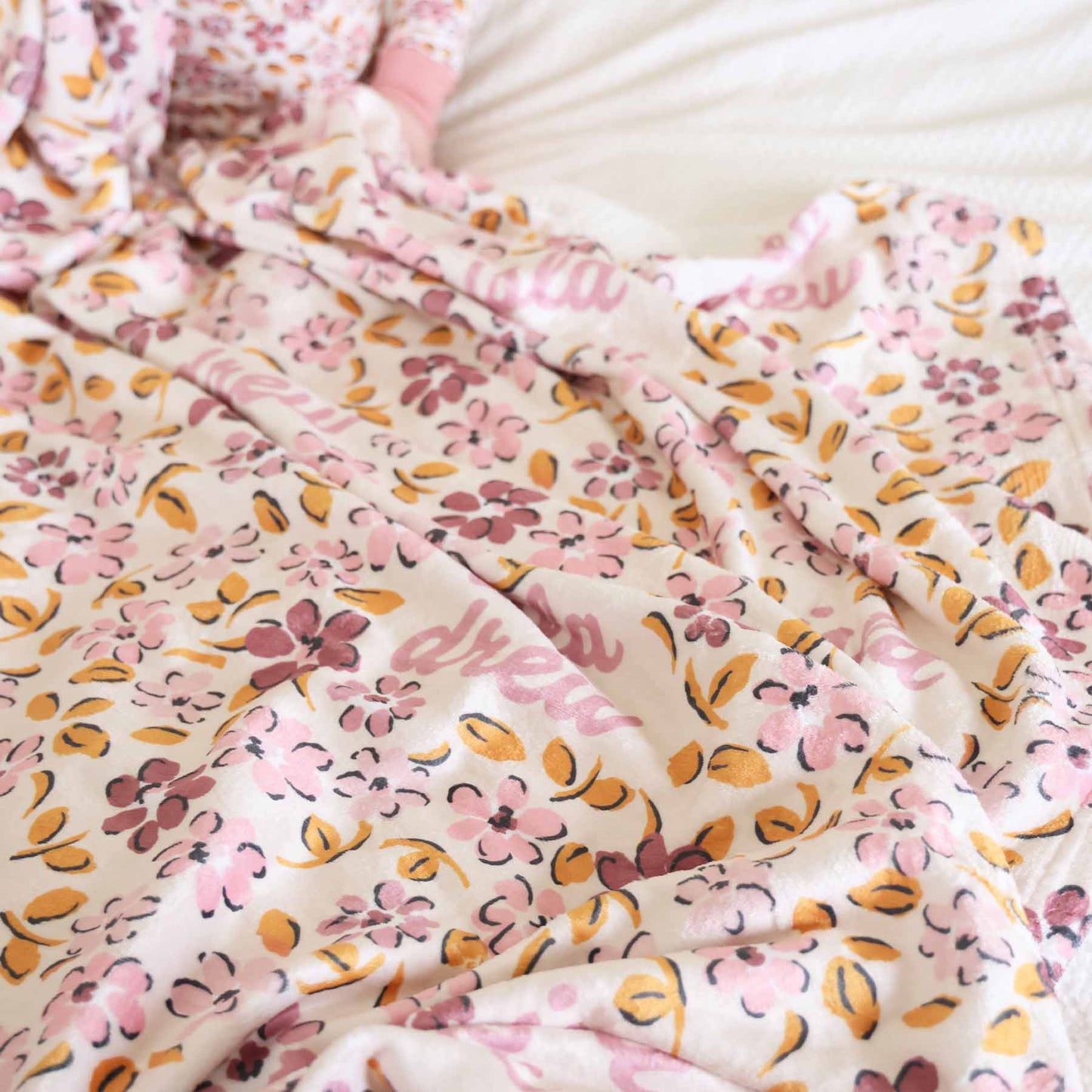 Mauvelous Meadow Personalized Kids Blanket