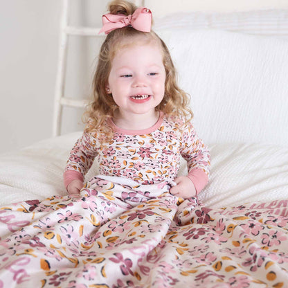 Mauvelous Meadow Personalized Kids Blanket