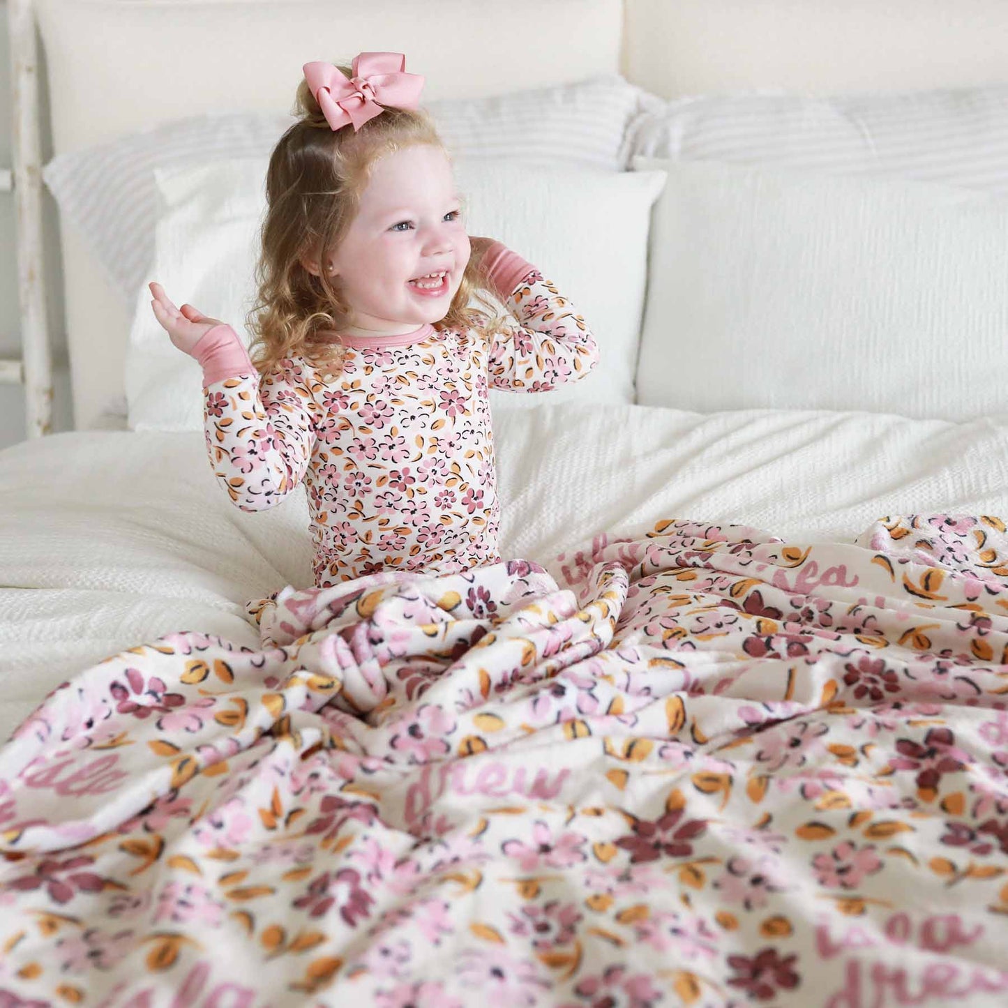 Mauvelous Meadow Personalized Kids Blanket