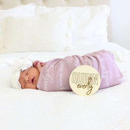 Personalized Baby Name Wood Announcement | Outline Block