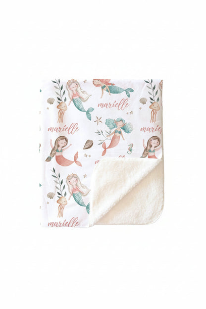 Mermaid Friends Personalized Toddler Blanket