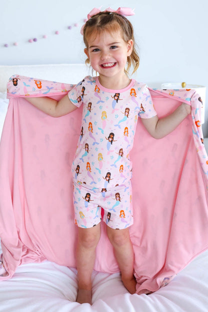 Double Sided Bamboo Blanket | Let's Be Mermaids