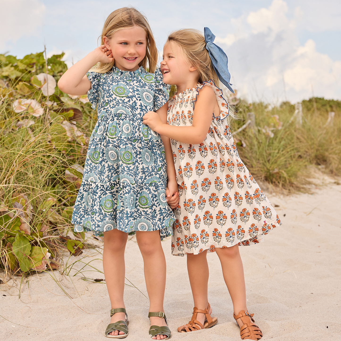 Girls Jaipur Dress - Orange Strawflower